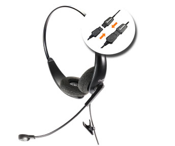 Auricular De Teléfono, Sonido HD Binaural Servicio Al Cliente Auricular  Diadema Flexible Ajuste De Volumen Con Cable Para Oficina